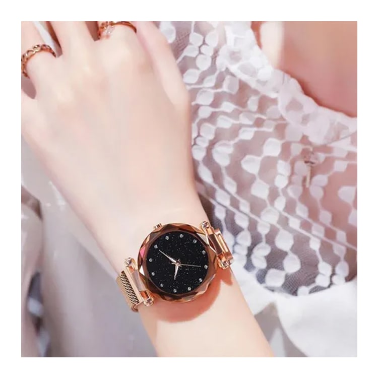 Reloj Vintage Extensible Magnetico malla metal moda DORADO