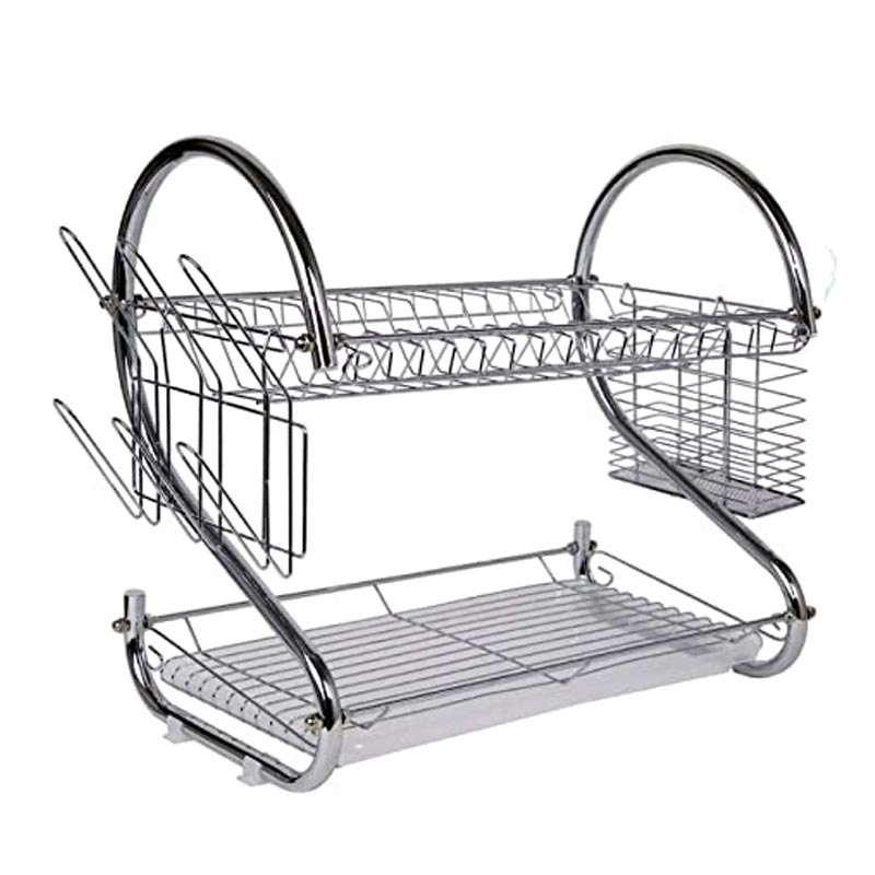 Escurridor De Trastes Cromado Con Chalora 2 Niveles