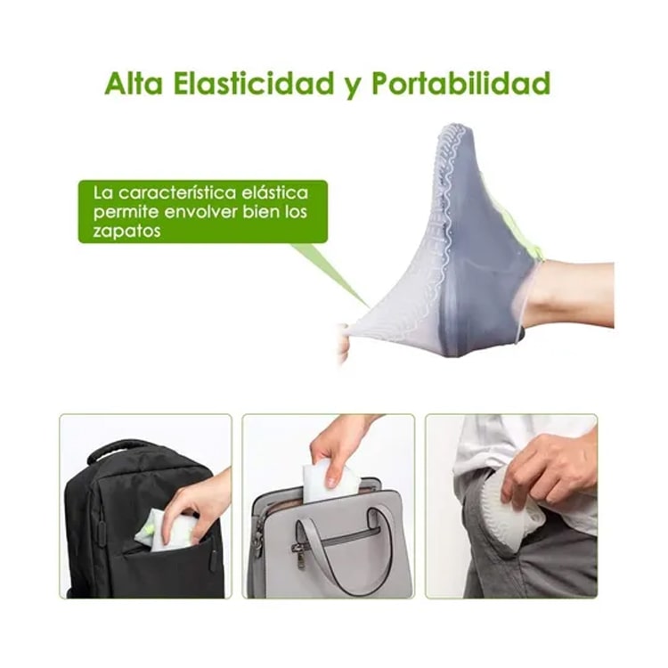 Protectores De Lluvia tenis Zapatos, Portátil impermeable silicon MEDIANA BLANCO