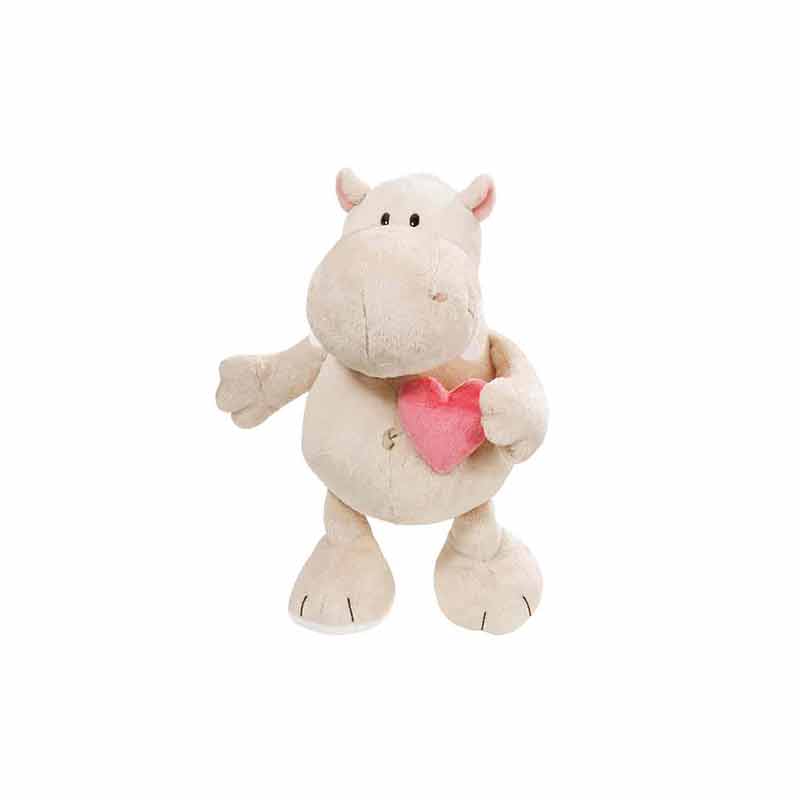 PELUCHE DE HIPOPÓTAMO CREMA 25CM.