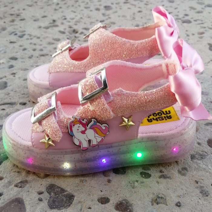 Sandalia de luces Led para niñas de personaje Unicornio Glitter