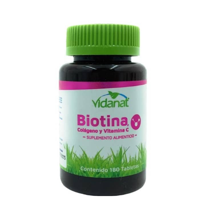 Biotina, Colageno Y Vitamina C Vidanat 180 Capsulas