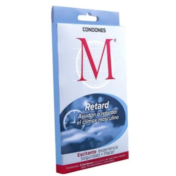 Condon M Retard 3 Condones Masculinos. Retrasa El Clímax
