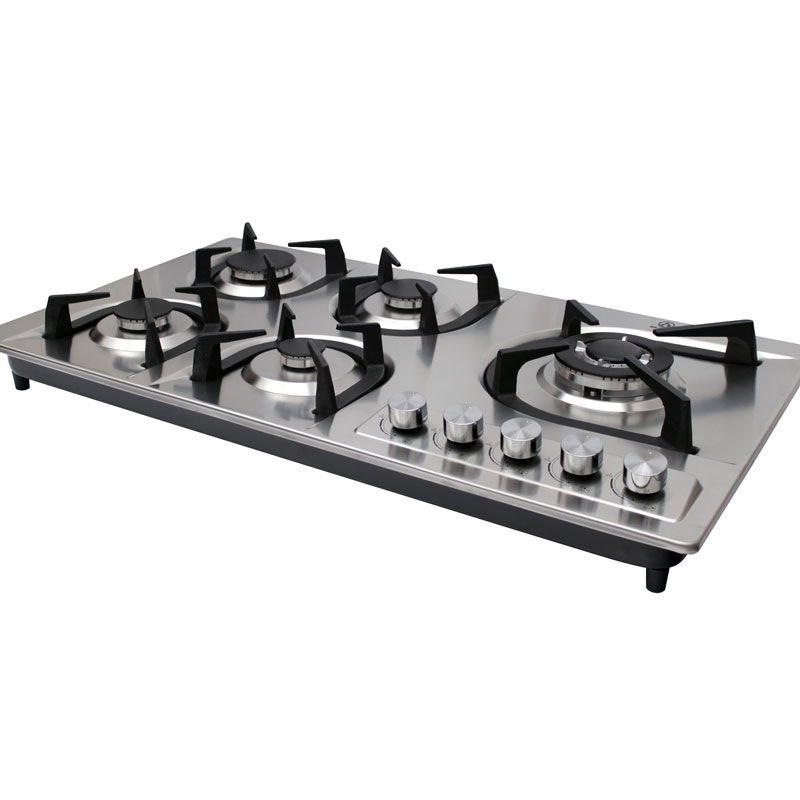 Parrilla de gas lp y gas natural SUPRA 5Q-EA con parrillas de hierro fundido y cubierta de acero inoxidable