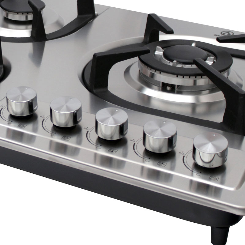 Parrilla de gas lp y gas natural SUPRA 5Q-EA con parrillas de hierro fundido y cubierta de acero inoxidable