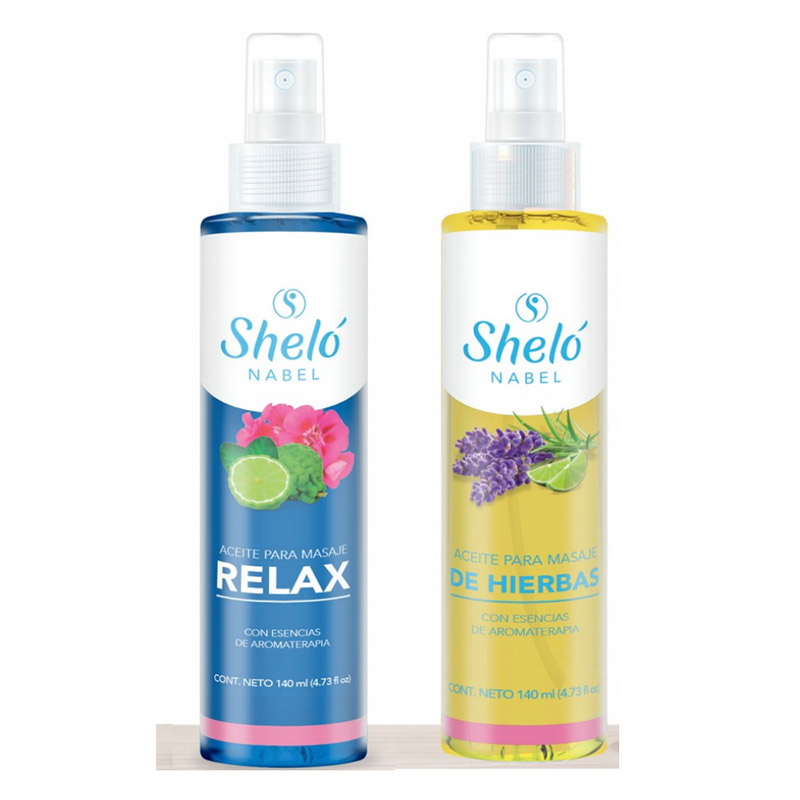 Set 2 Piezas Aceite Para Masaje De Hierbas y Aceite relax Sheló 140 ml Aromaterapia