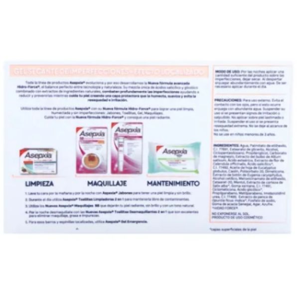 Asepxia Gel Spot Emergencia Color Piel Tubo 28 G.