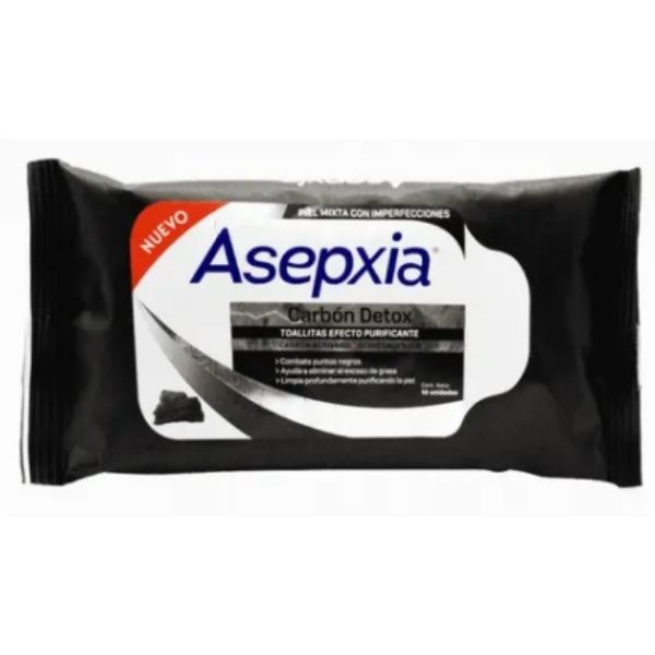 Asepxia Carbón Détox Toallitas 25 Piezas. Limpia La Piel
