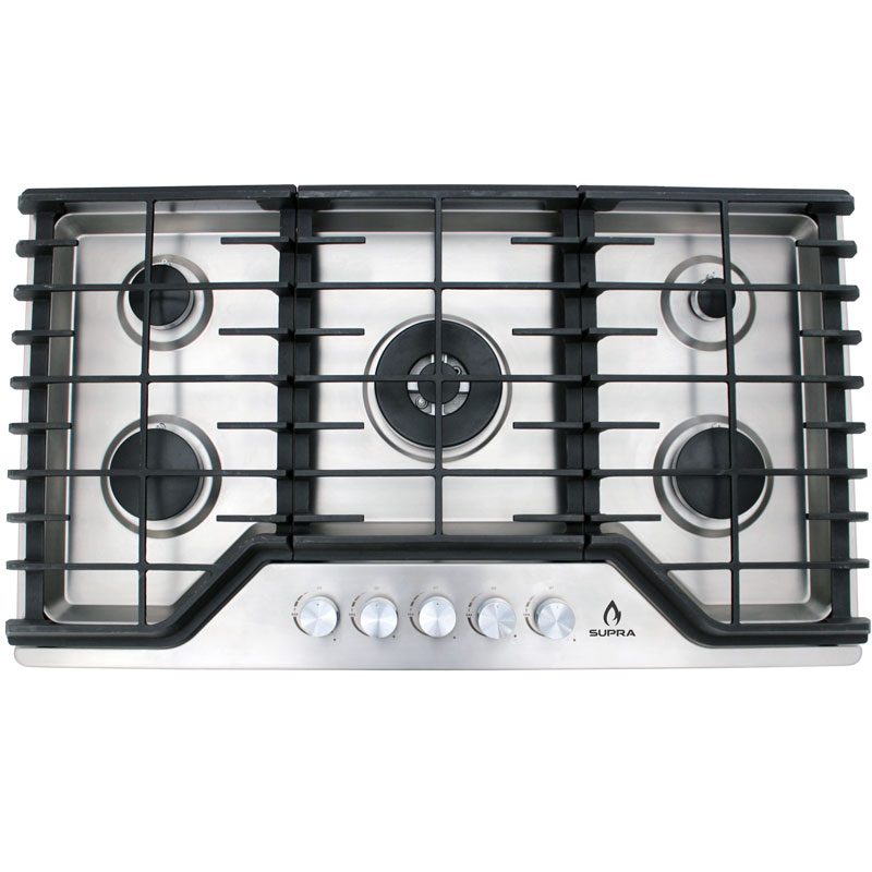 Parrilla de gas LP y gas natural SUPRA 5Q-FS-90, con cubierta de acero inoxidable y quemadores italianos