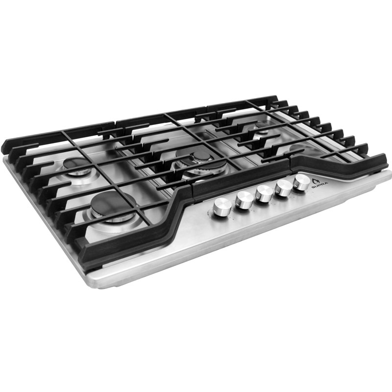 Parrilla de gas LP y gas natural SUPRA 5Q-FS-90, con cubierta de acero inoxidable y quemadores italianos