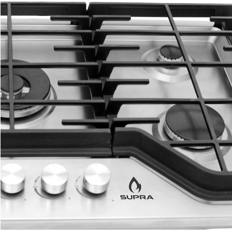 Parrilla de gas LP y gas natural SUPRA 5Q-FS-90, con cubierta de acero inoxidable y quemadores italianos