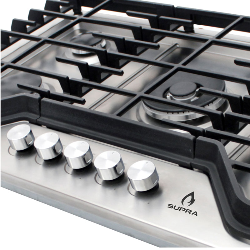 Parrilla de gas LP y gas natural SUPRA 5Q-FS-90, con cubierta de acero inoxidable y quemadores italianos