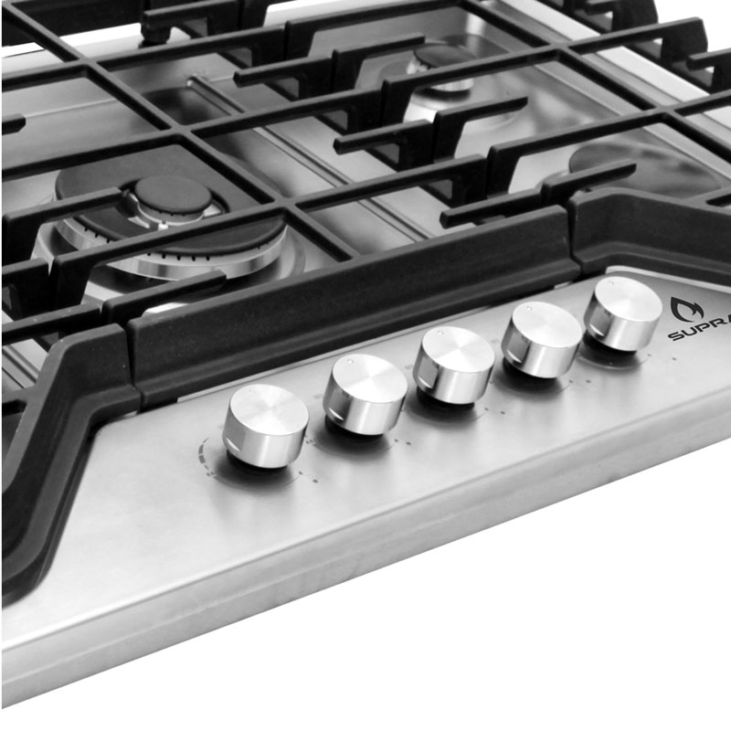 Parrilla de gas LP y gas natural SUPRA 5Q-FS-90, con cubierta de acero inoxidable y quemadores italianos