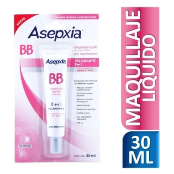 Asepxia Bb Maquillaje Líquido Autoajustable 30 G.