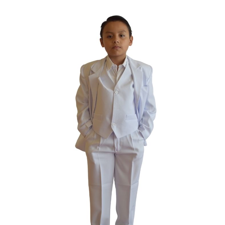 Traje Blanco para Primera Comunion 5 Piezas