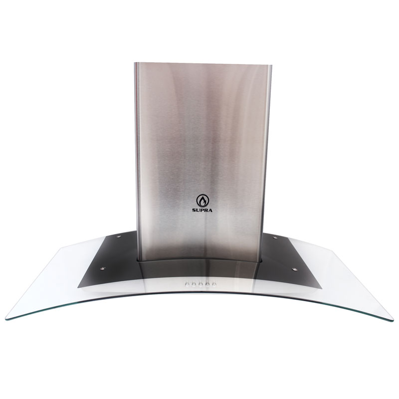 Campana extractora para cocina de 90cm SUPRA CC-90 en acero inoxidable y cristal curvo