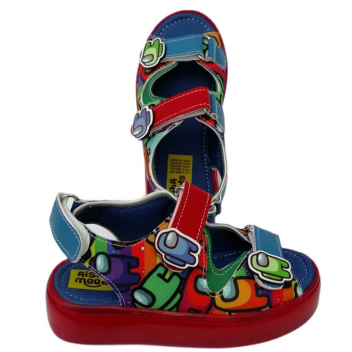 Sandalia de luces Led para niños de personaje Amongus rojo