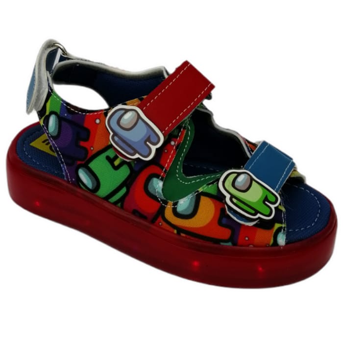 Sandalia de luces Led para niños de personaje Amongus rojo