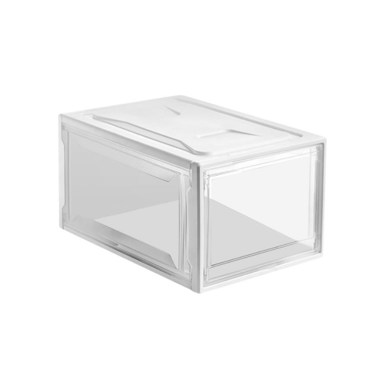 AG Box, Set de 4 Cajas de Zapatos Apilables Premium, Blanco