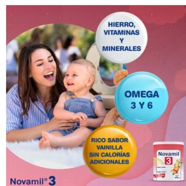 Fórmula Infantil En Polvo Bayer Novalac 3 Vainilla En Lata 800g