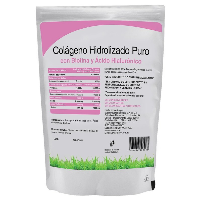 Colágeno Hidrolizado Puro Con Biotina Y Acido Hialurónico 300 G Vidanat