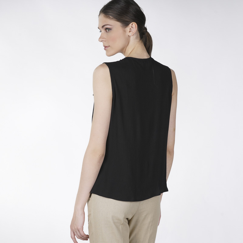 Blusa Amori para Dama Negra sin mangas