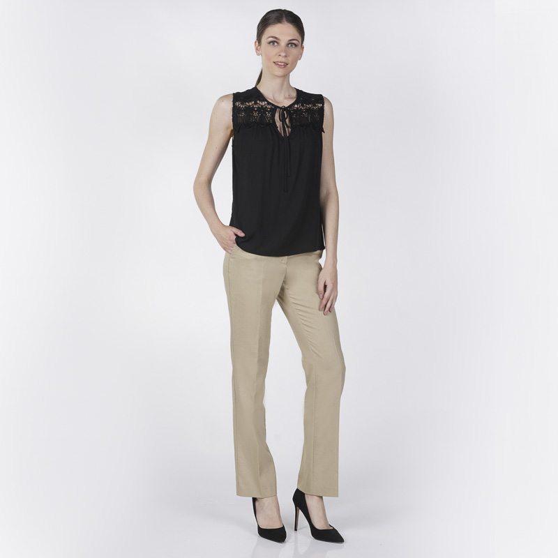 Blusa Amori para Dama Negra sin mangas