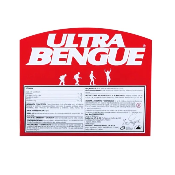 Bengue Gel Ultra 65 G. Desinflama Y Alivia El Dolor