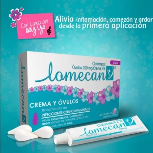 Lomecan V Duo Crema Y Óvulos. Elimina Infecciones