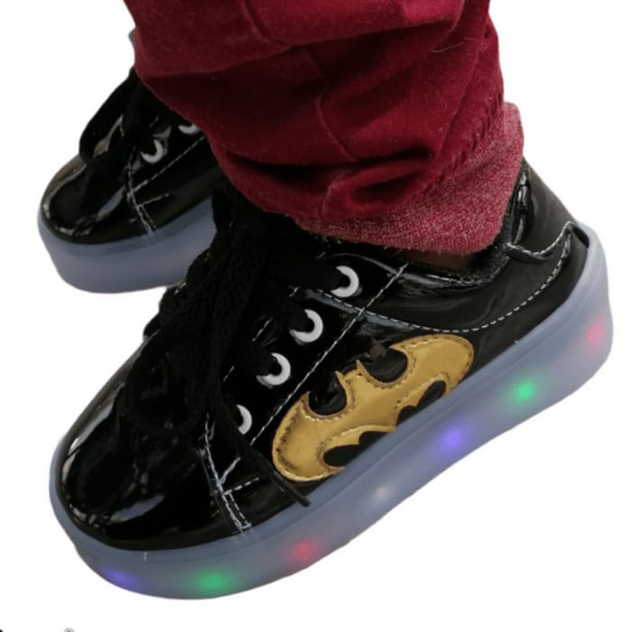 Tenis de luces Led  para niños de personaje Batman