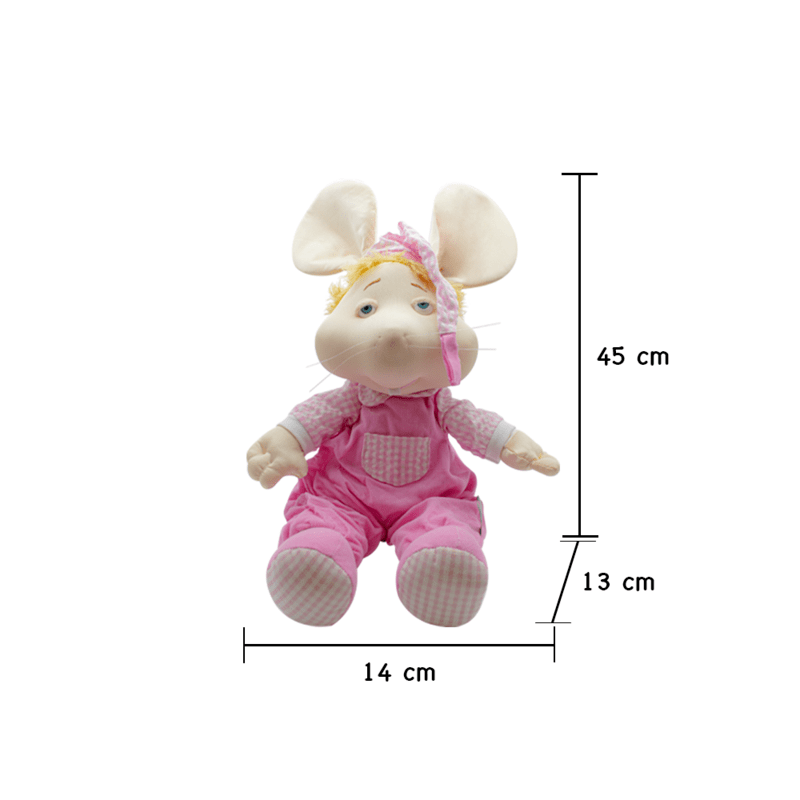 Peluche Topogigio Parlante 4 Frases Diferentes Pijama Overol Rosa