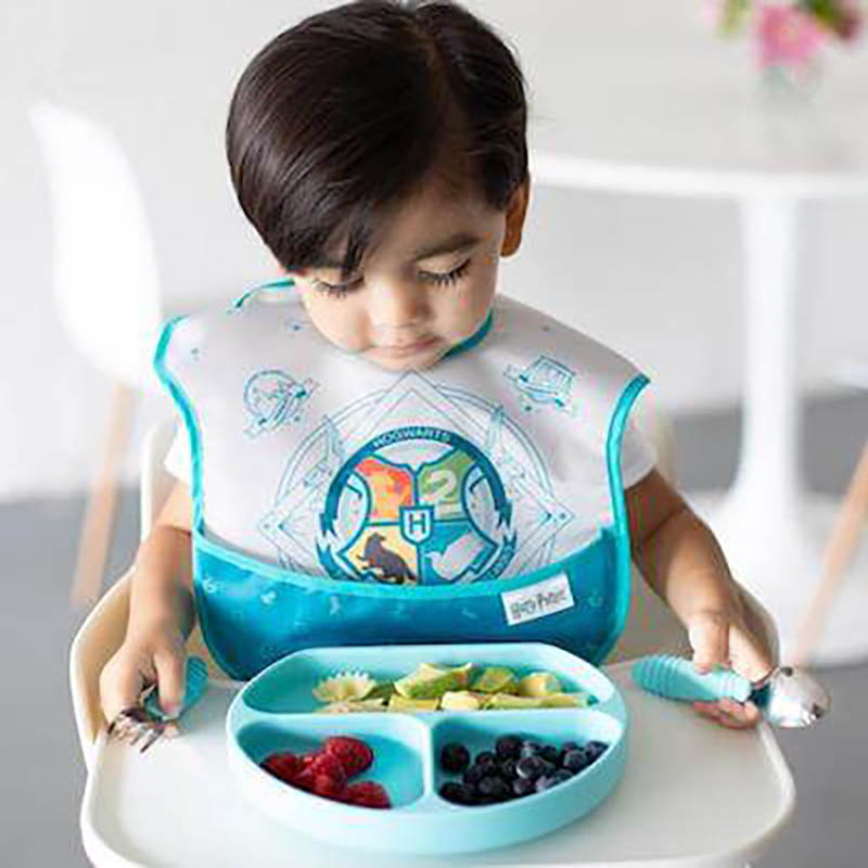 Plato para bebe de silicon con tres compartimentos, ventosa