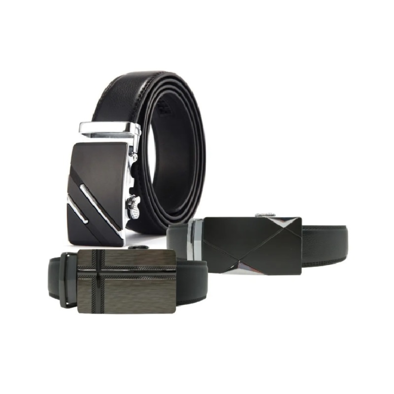 Cinturon Hombre Piel Hebilla Ajustable Multitalla