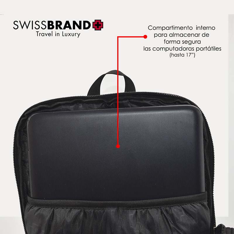 BACKPACK PORTALAP SWISSBRAND SBX00370A NEGRA