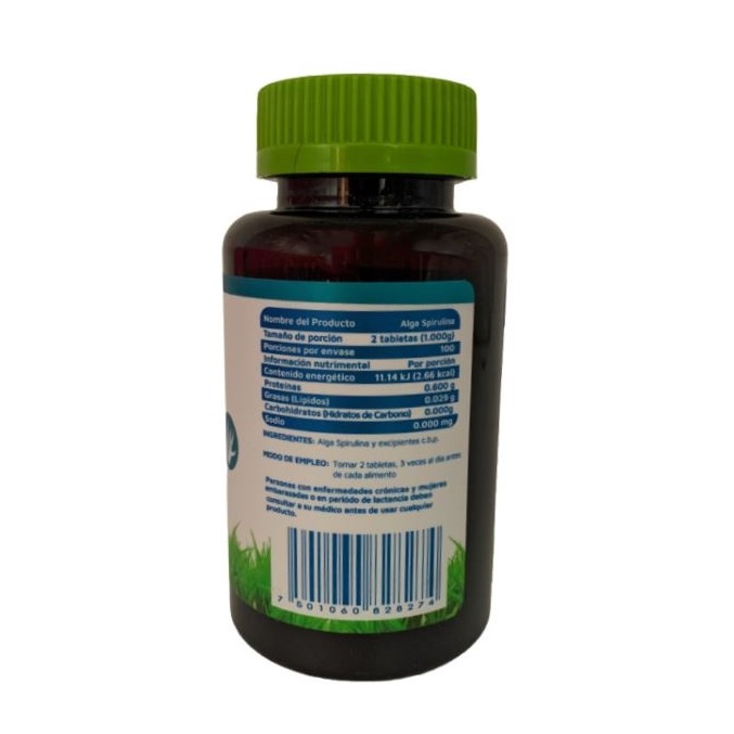Alga Spirulina Vidanat 200 Tabletas 400mg Original