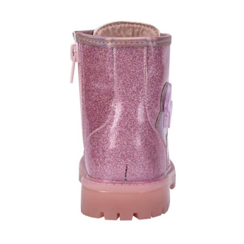 Bota Tipo Militar Minnie Mouse De Niña Rosa Con Glitters 327
