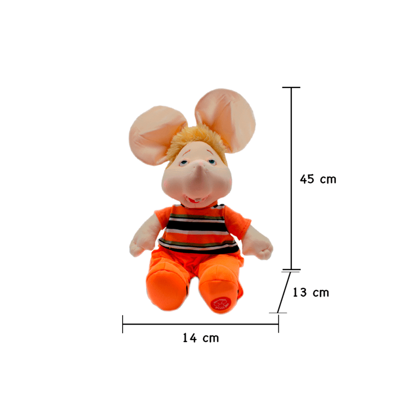 Peluche Topogigio Musical Canción El Verano Conjunto Rayitas Naranja