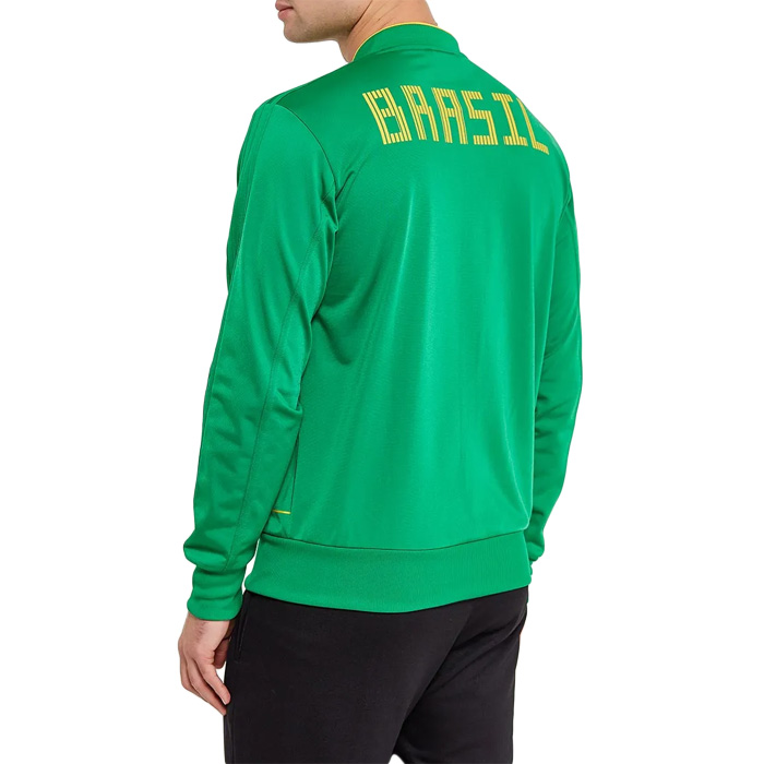 Chamarra Adidas Hombre Brasil Fútbol Verde CF1738.
