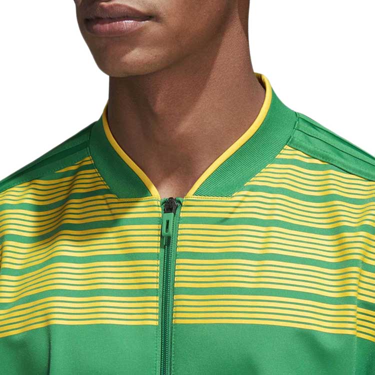 Chamarra Adidas Hombre Brasil Fútbol Verde CF1738.