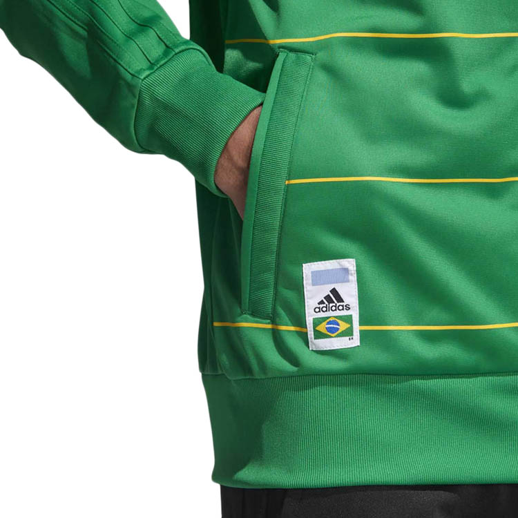 Chamarra Adidas Hombre Brasil Fútbol Verde CF1738.
