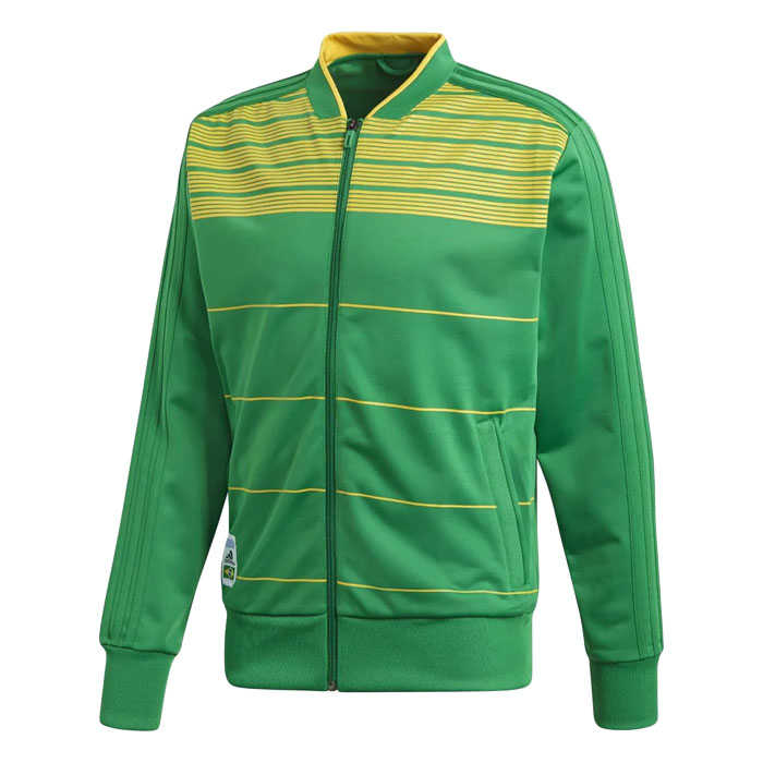 Chamarra Adidas Hombre Brasil Fútbol Verde CF1738.