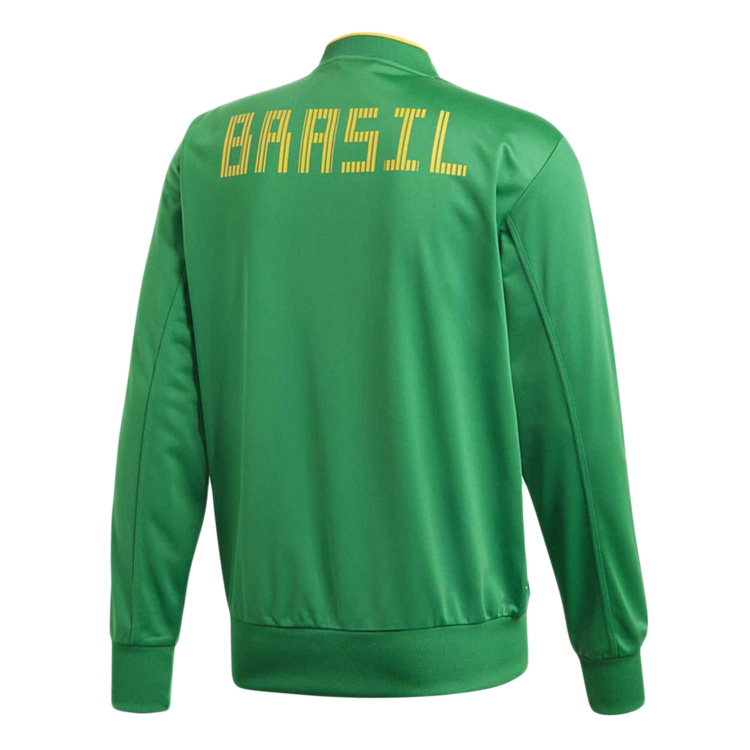 Chamarra Adidas Hombre Brasil Fútbol Verde CF1738.