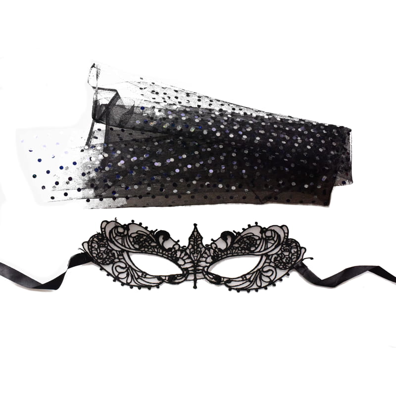 Antifaz De Encaje Fiesta Con Mascada Sexy Fantasia Mujer
