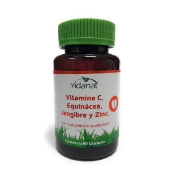 Vitamina C Equinacea Jengibre Y Zinc 60 Caps