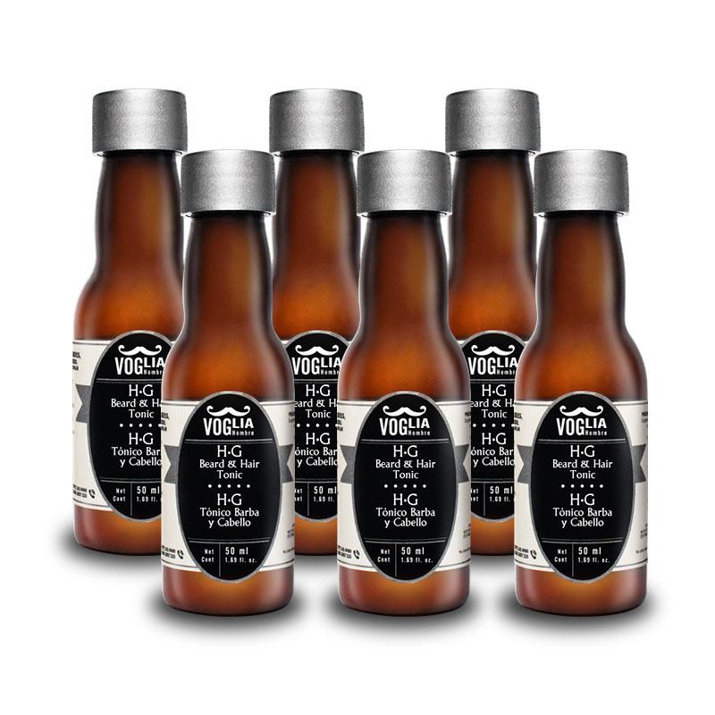 TÓNICO DE CRECIMIENTO PARA BARBA Y CABELLO 6 PIEZAS
