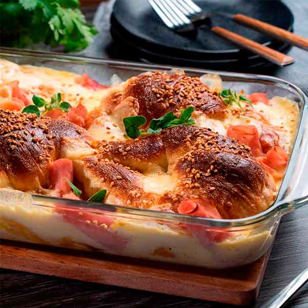 Refractario vidrio rectangular para hornear Pyrorey 2.3 L/77.7oz 1 pza. CRISA-A613