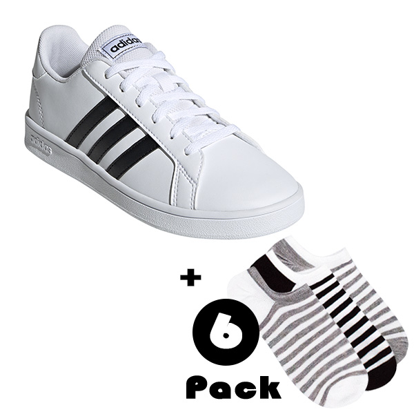 Tenis adidas Blanco para joven Grand Court +Tines de Regalo