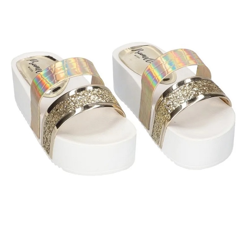 Sandalias Zapatos Mujer Tacon Zapatillas Plataforma 22 /z Dorado