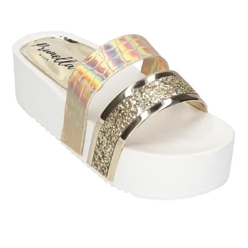 Sandalias Zapatos Mujer Tacon Zapatillas Plataforma 22 /z Dorado