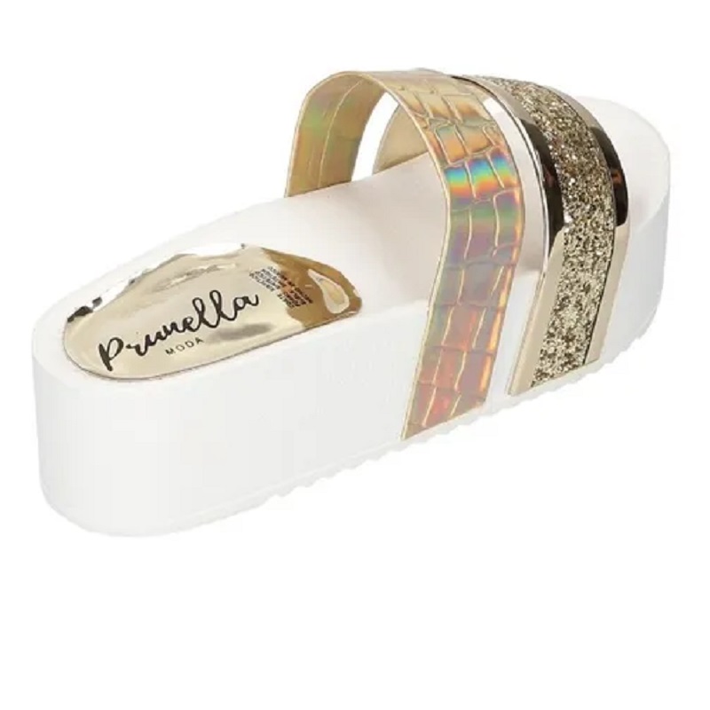 Sandalias Zapatos Mujer Tacon Zapatillas Plataforma 22 /z Dorado